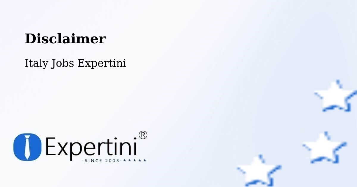 Disclaimer – Concorezzo - Italy Jobs Expertini